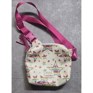 AMERICAN GIRL PURSE TASSELS 6.5" X 7" Lorimer Crossbody Girls Stars Pink Strap